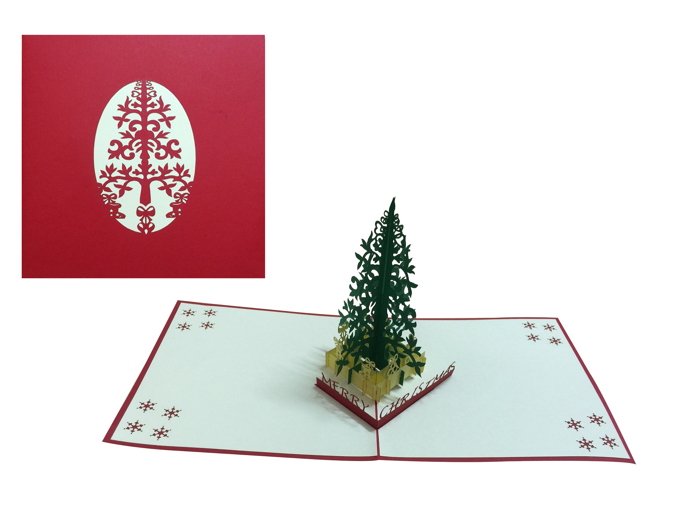 Green Christmas Tree Pop Up Card