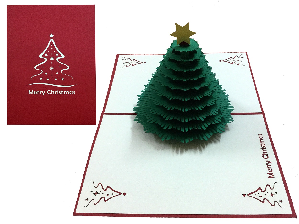 Green Christmas Tree Pop Up Card