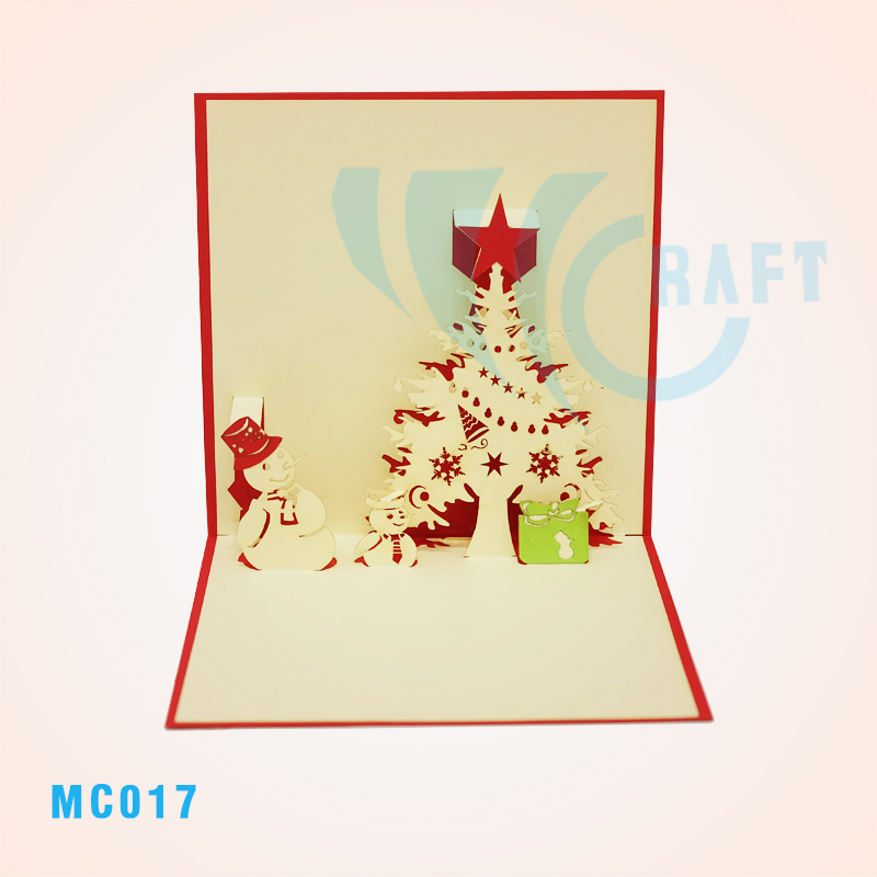 Snowman And Noel Tree Pop Up Card