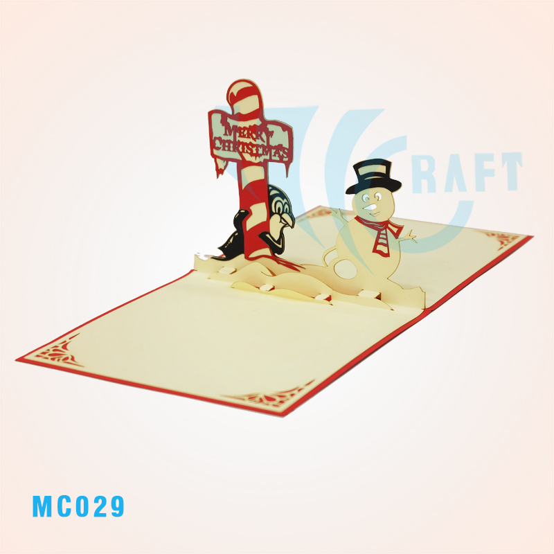 Penguin And Snowman Pop Up Card