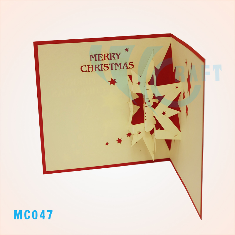 Noel Snowman In Star Pop Up Card