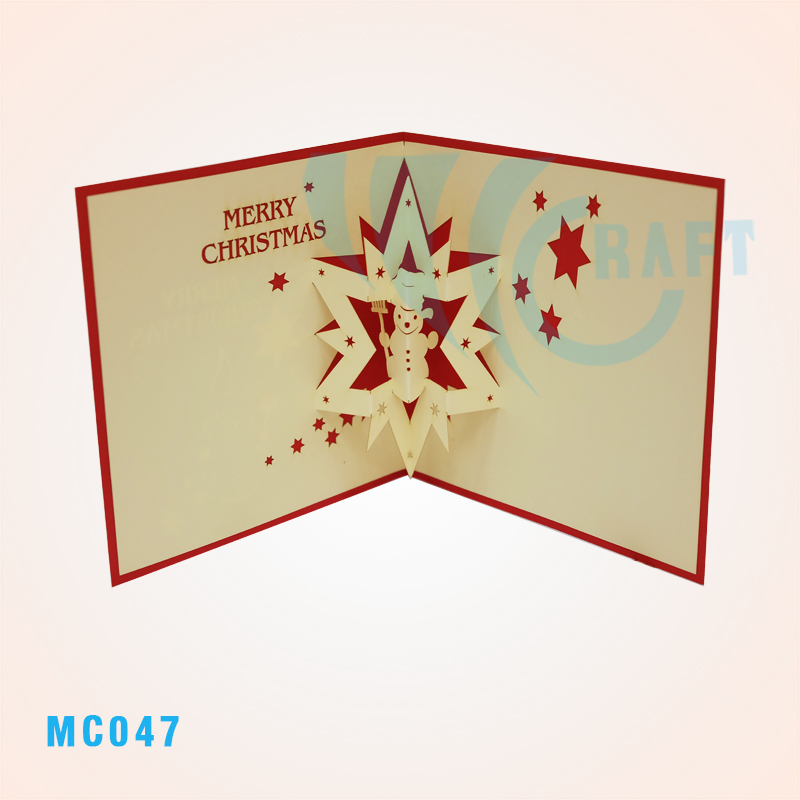 Noel Snowman In Star Pop Up Card