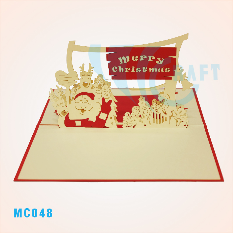 Santa And Gift Pop Up Card