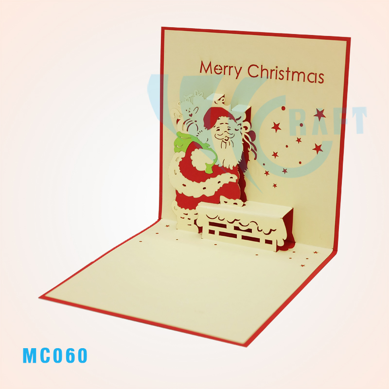 Santa Claus In The Chimney Pop Up Card