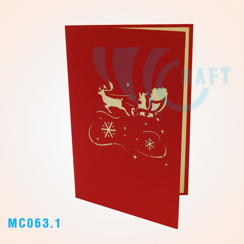 Santa And Reindeer 2 Pop Up Card
