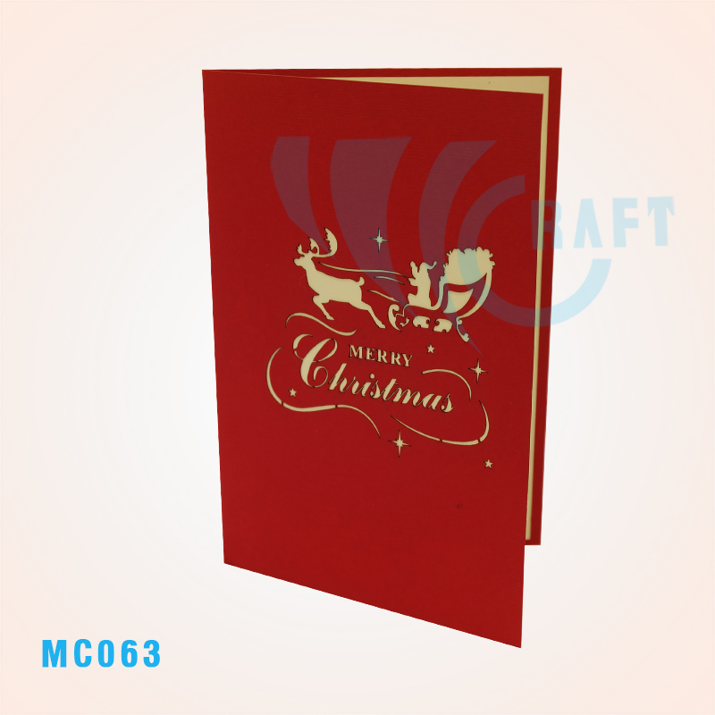 Santa And Reindeer Pop Up Card