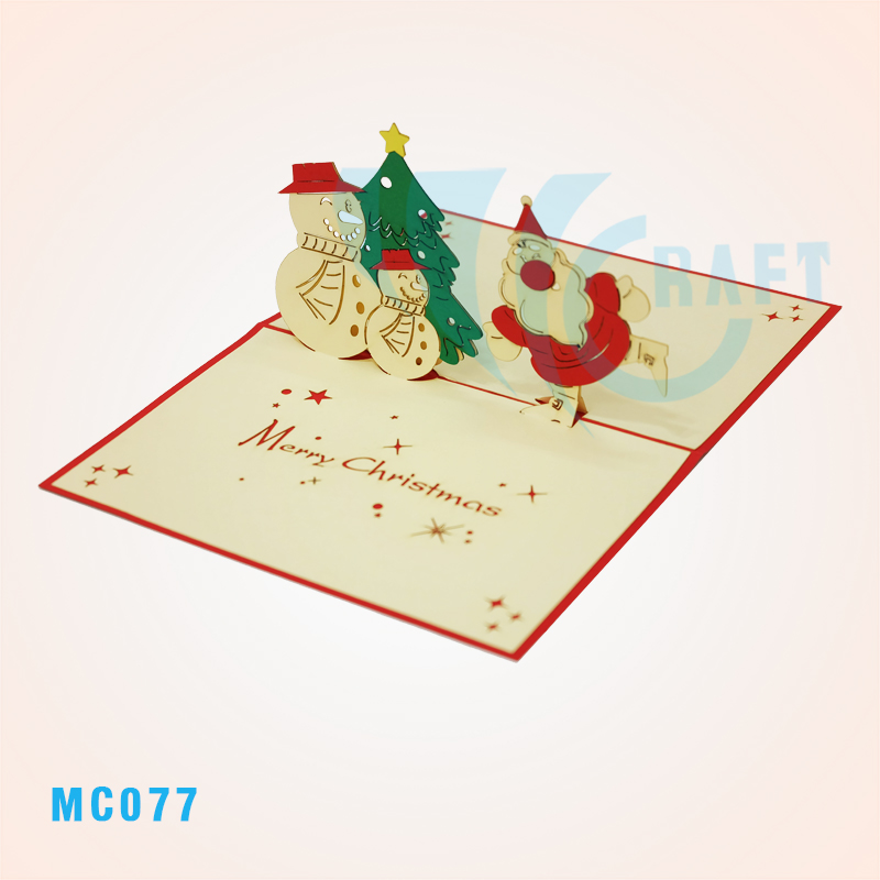 Santa And Snowman Pop Up Card
