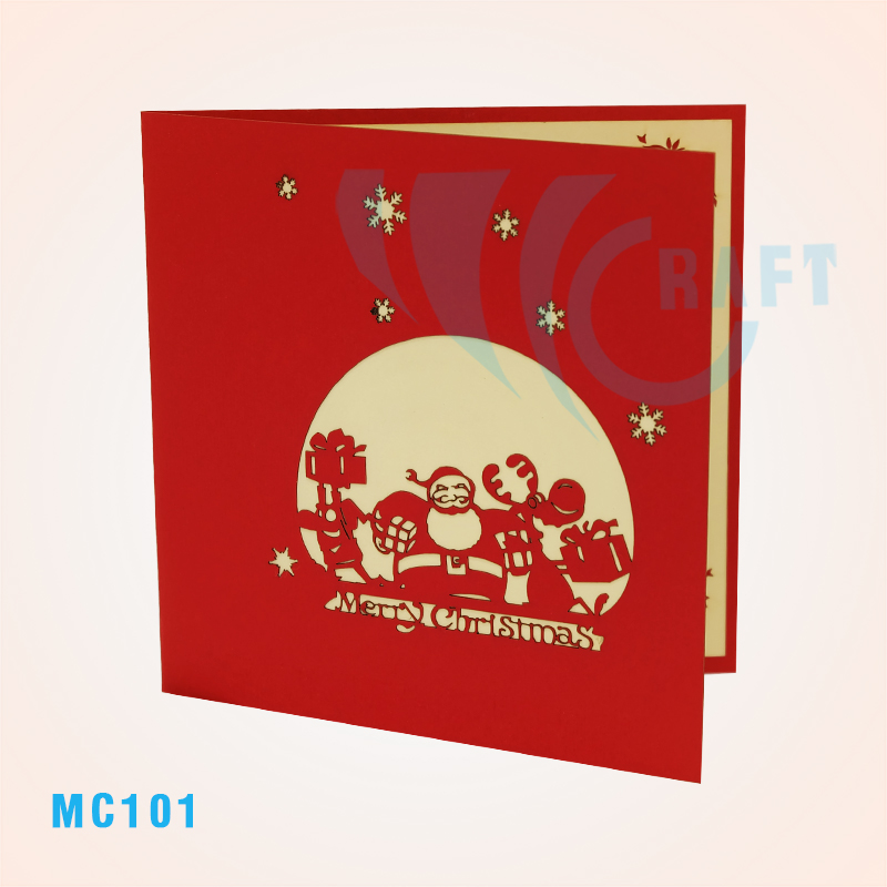 SANTA WITH PRESENTS POP UP CARD