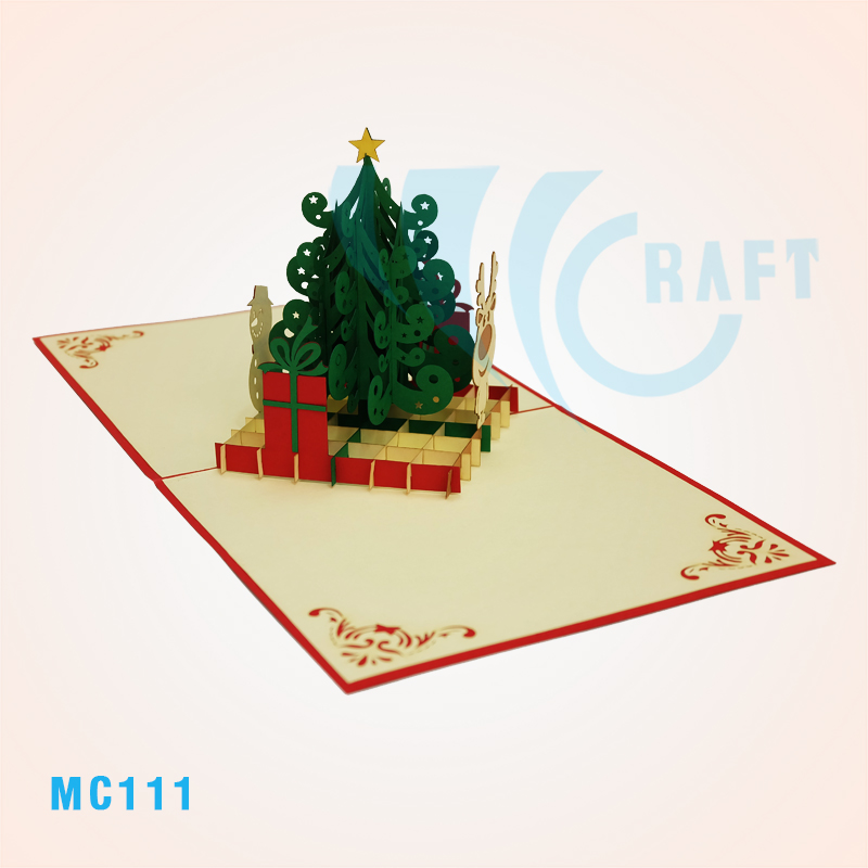 NOEL TREE, SNOWMAN & REINDEER POP UP CARD