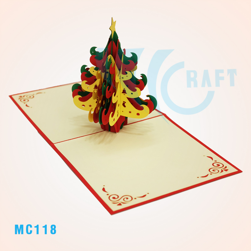 COLORFULL NOEL TREE POP UP CARD