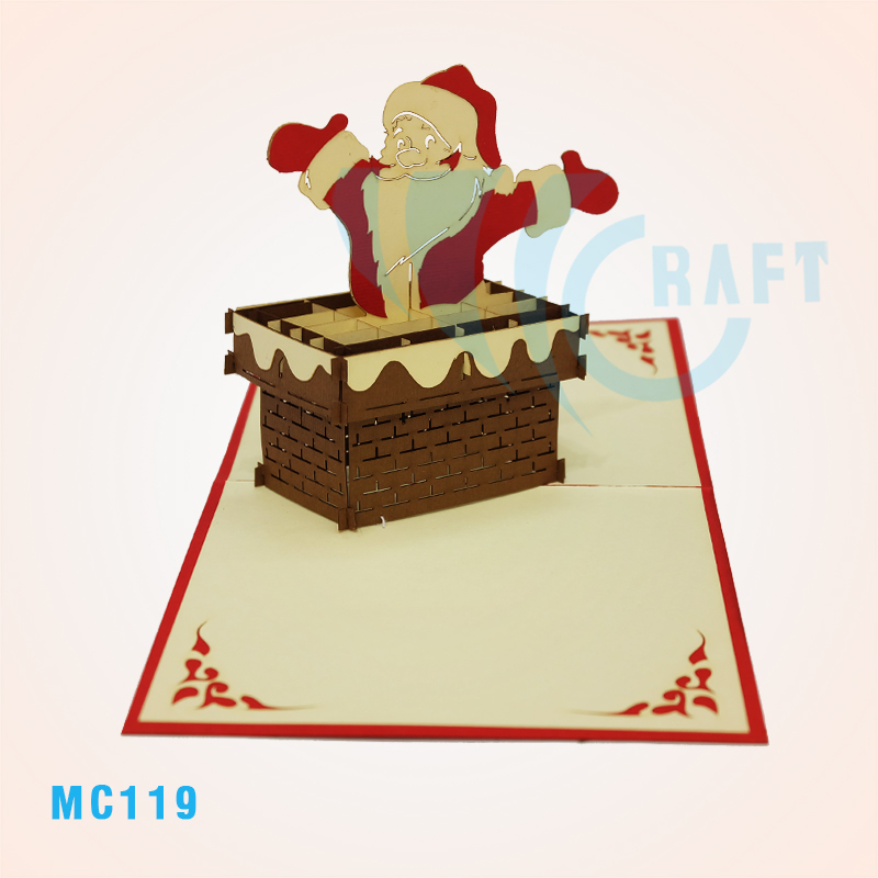 SANTA & CHIMNEY NOEL POP UP CARD