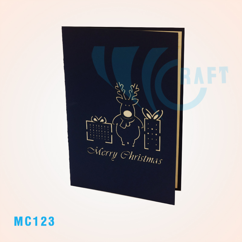 REINDEER AND NOEL GIFTS POP UP CARD