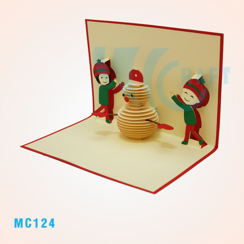 KIDS & NOEL SNOWMAN POP UP CARD