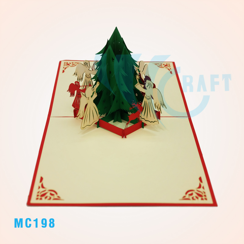 NOEL TREE & ANGELS POP UP CARD