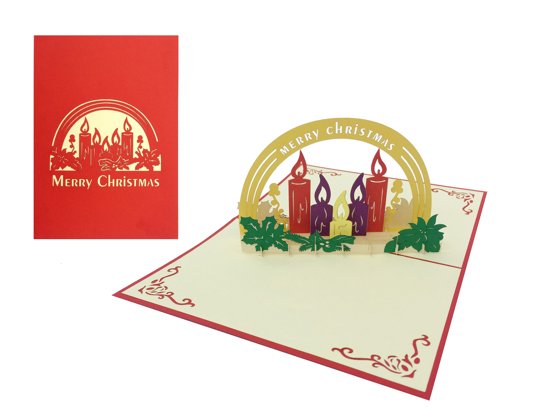 Christmas Candle Pop Up Card