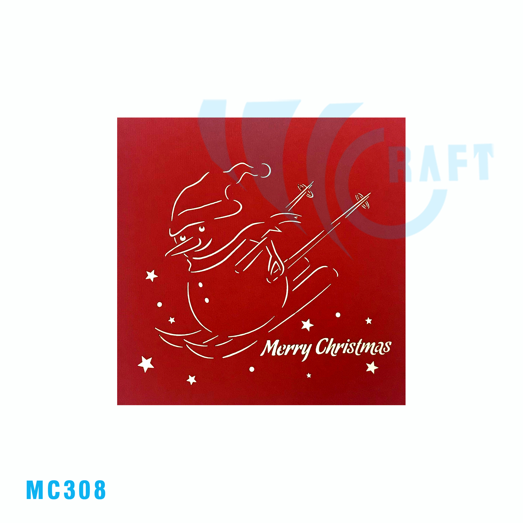 WHITE SNOWMAN 3D POP UP CARD