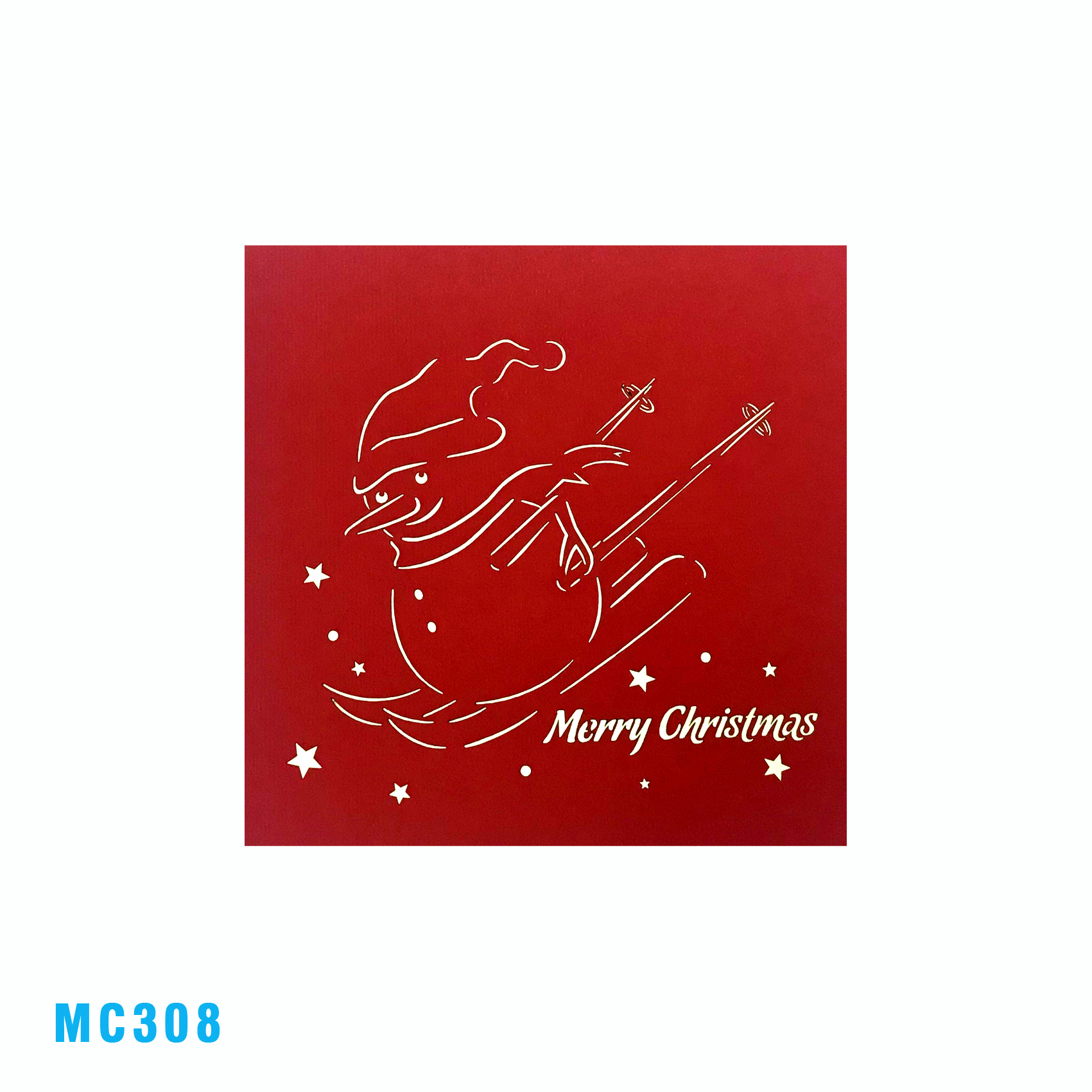 WHITE SNOWMAN 3D POP UP CARD