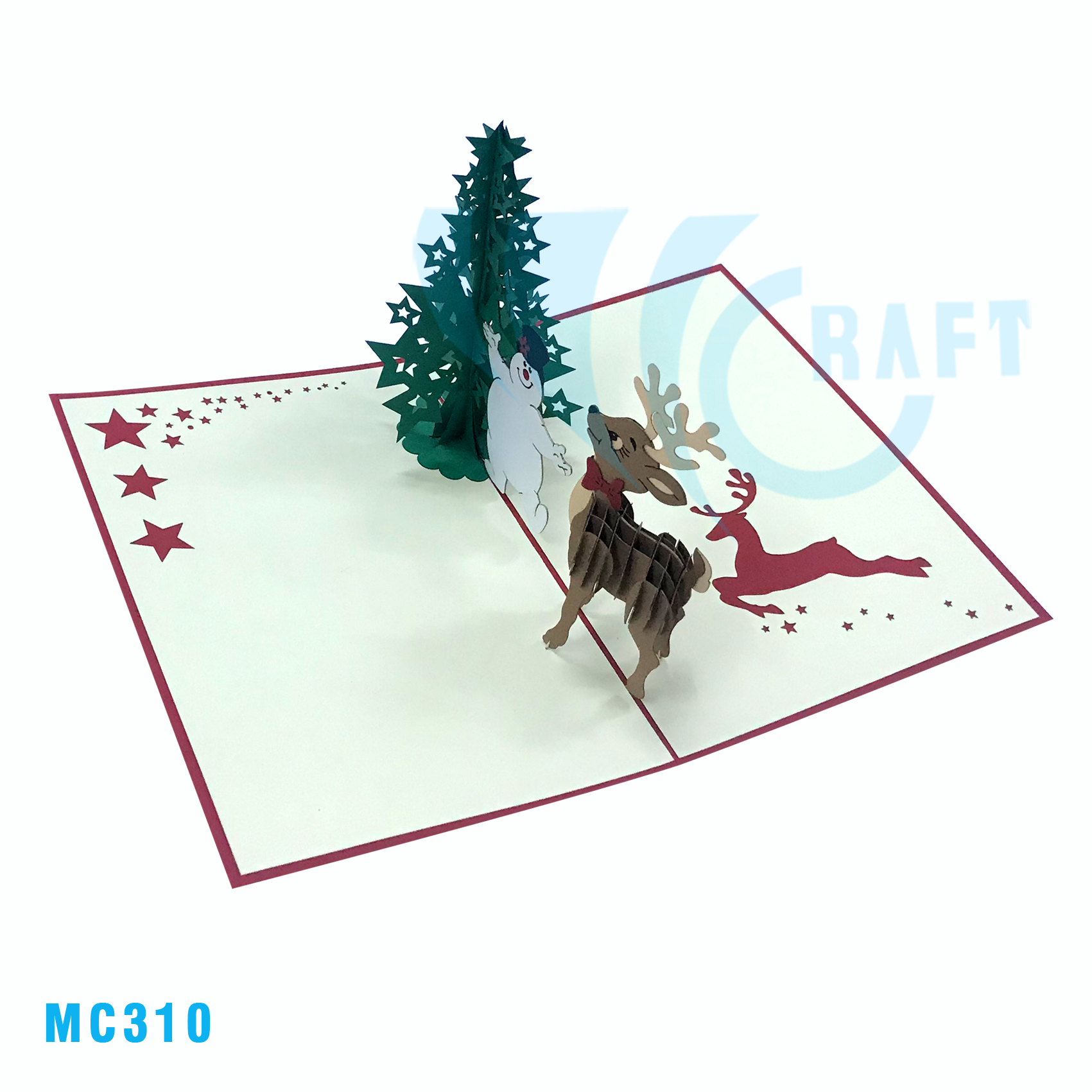 Snowman & Reindeer Pop Up Card