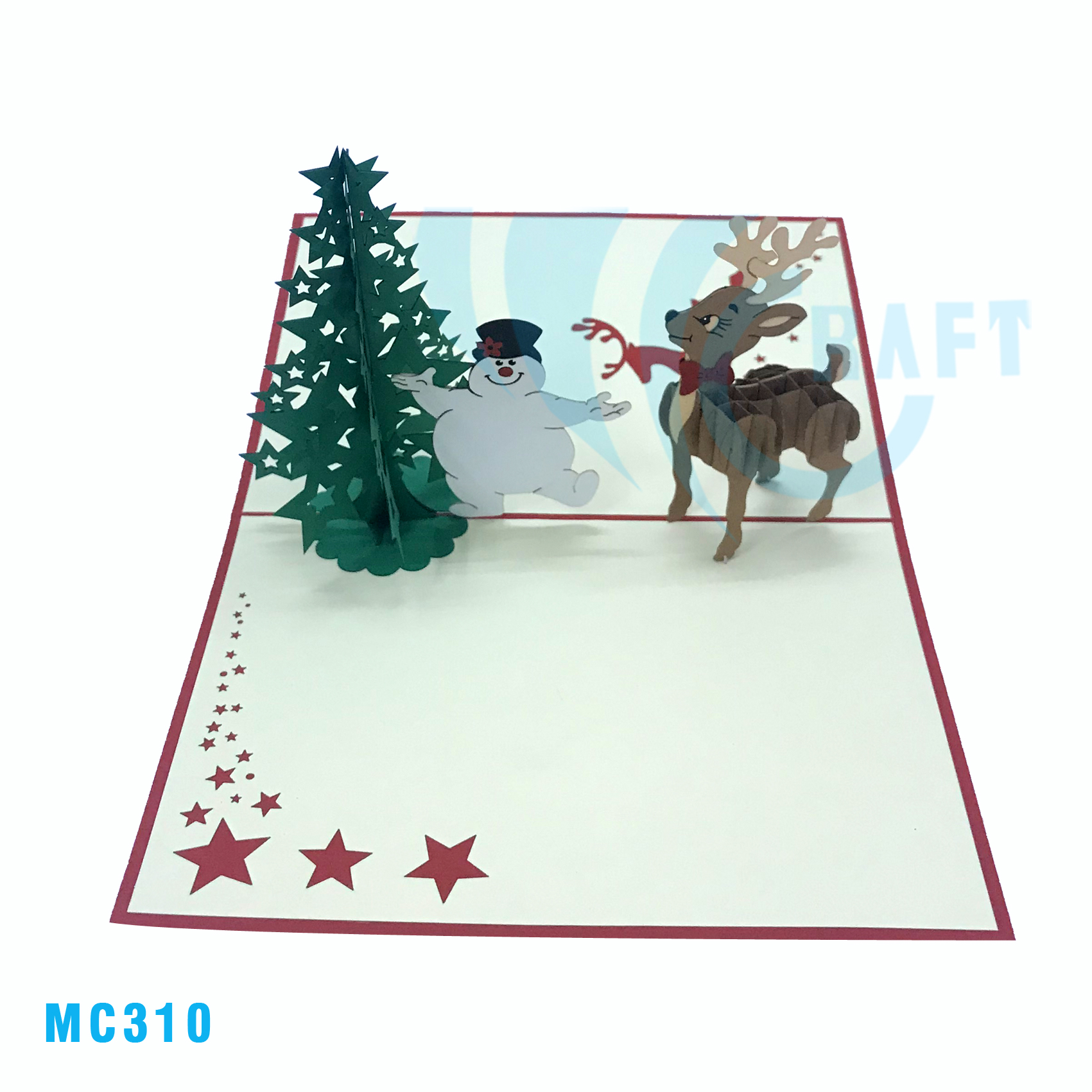 Snowman & Reindeer Pop Up Card