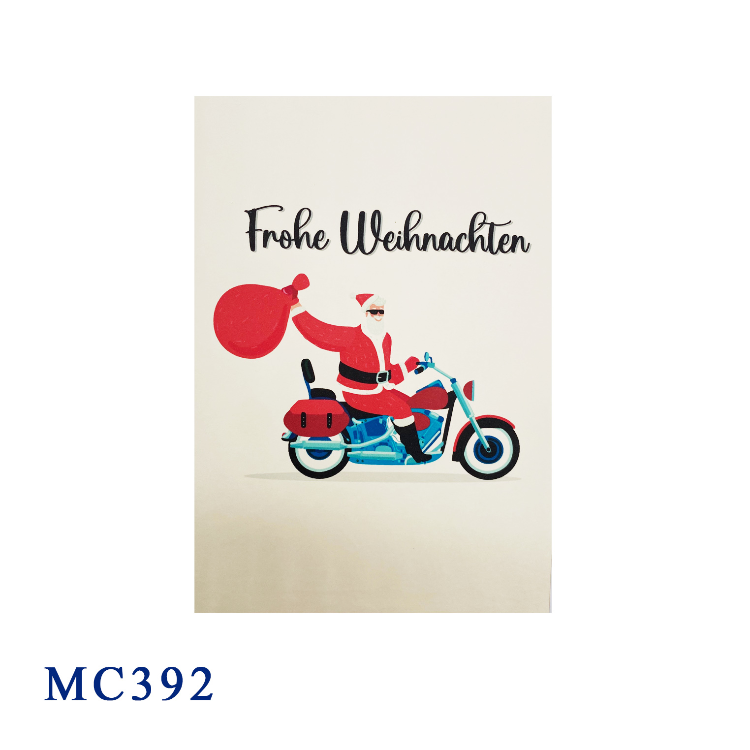 Santa Clause Drives Motorbike Pop Up Card
