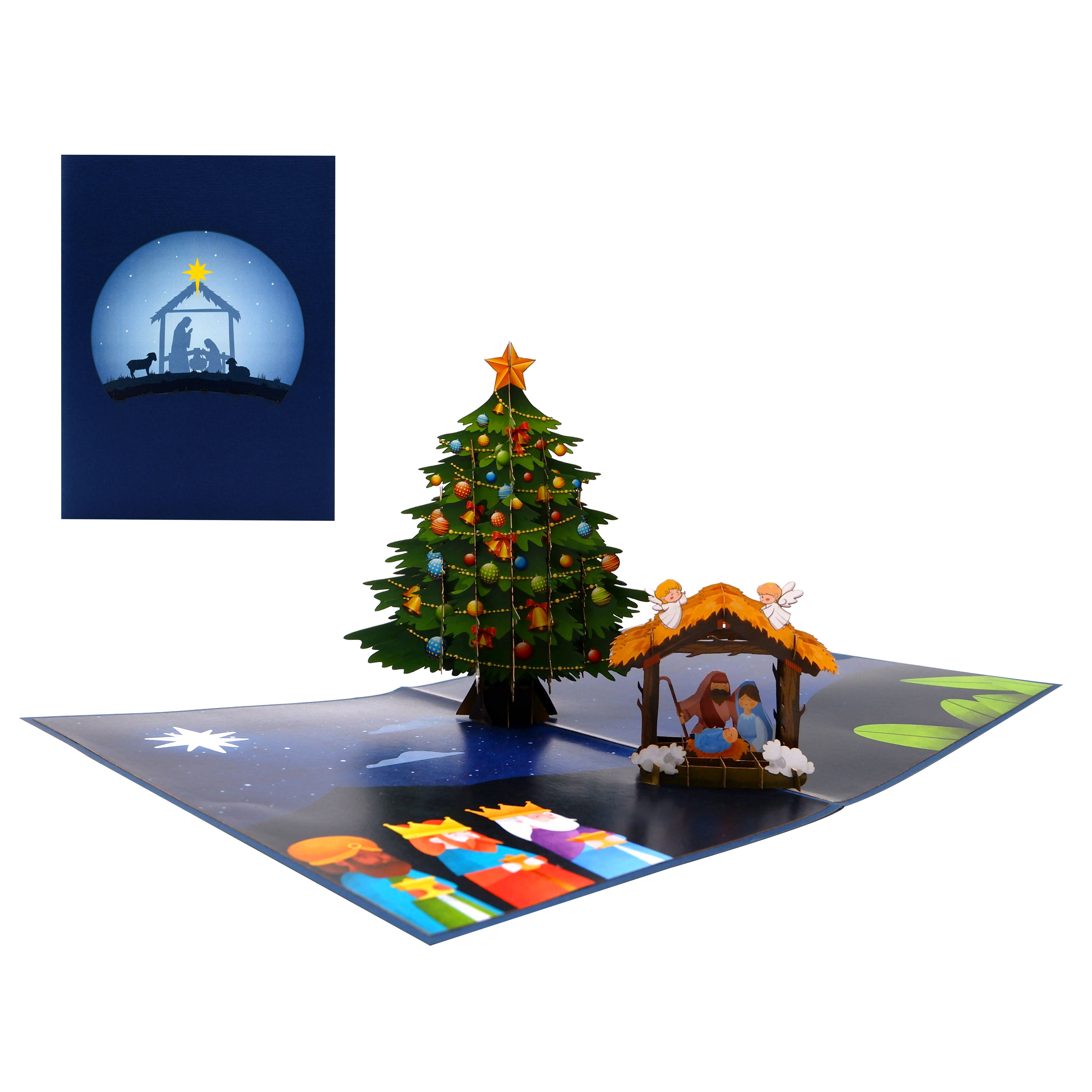 Noel Tree Nativity Pop Up Card
