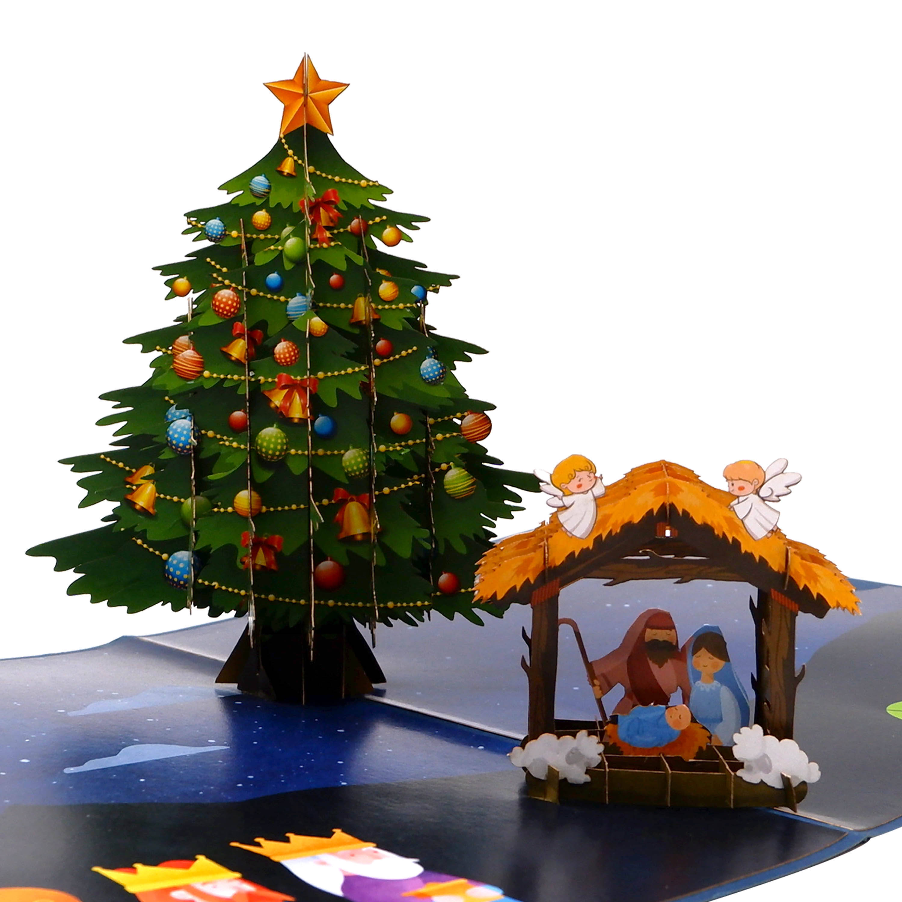 Noel Tree Nativity Pop Up Card