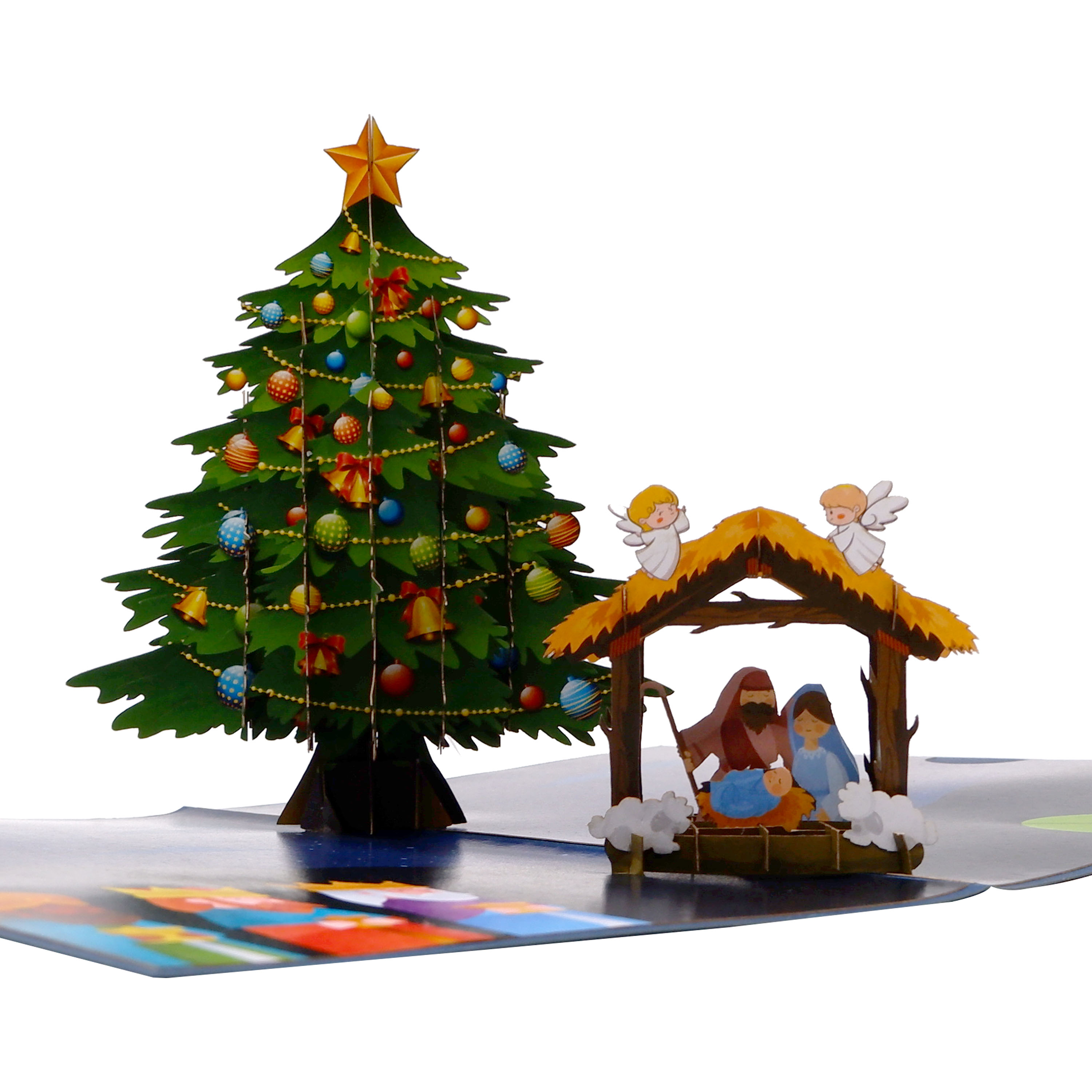 Noel Tree Nativity Pop Up Card