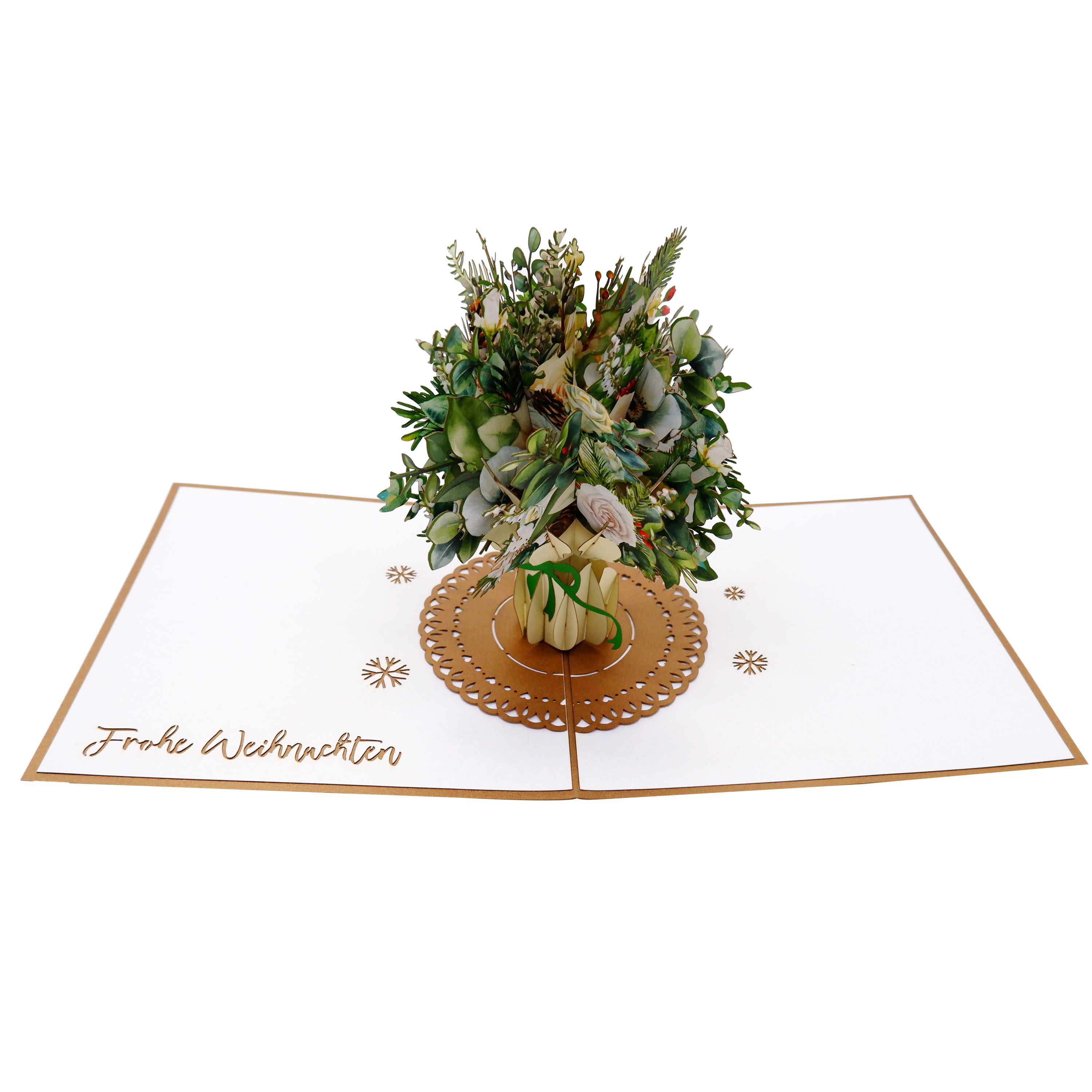 Christmas Flower Bouquet Pop-Up Card