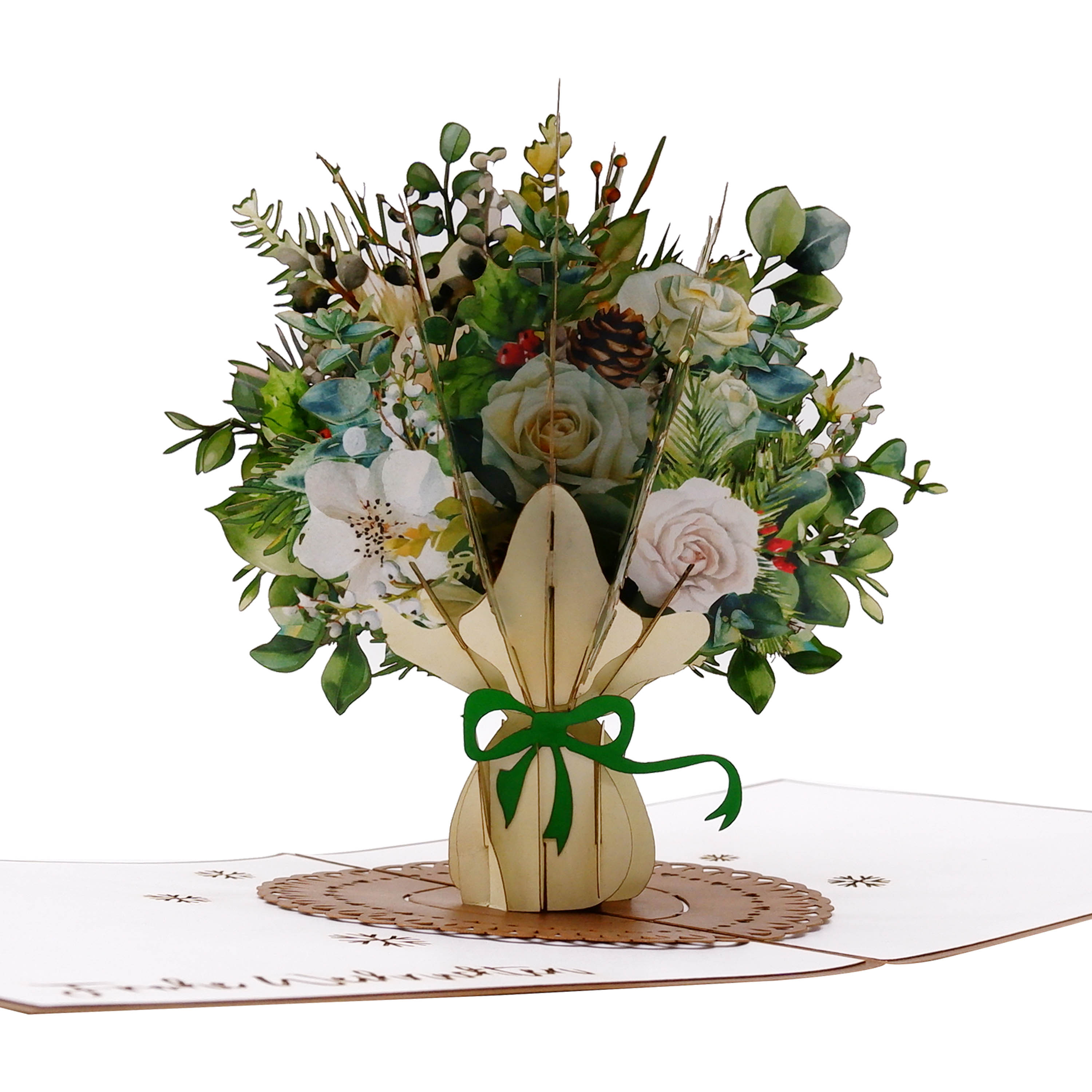 Christmas Flower Bouquet Pop-Up Card
