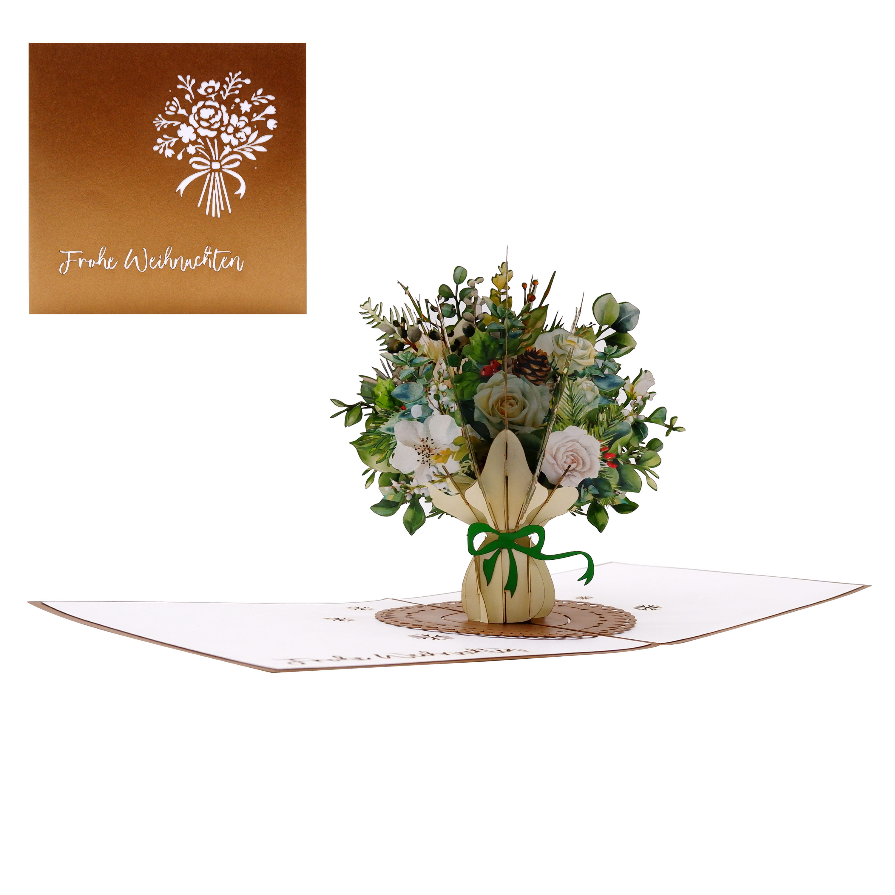 Christmas Flower Bouquet Pop-Up Card