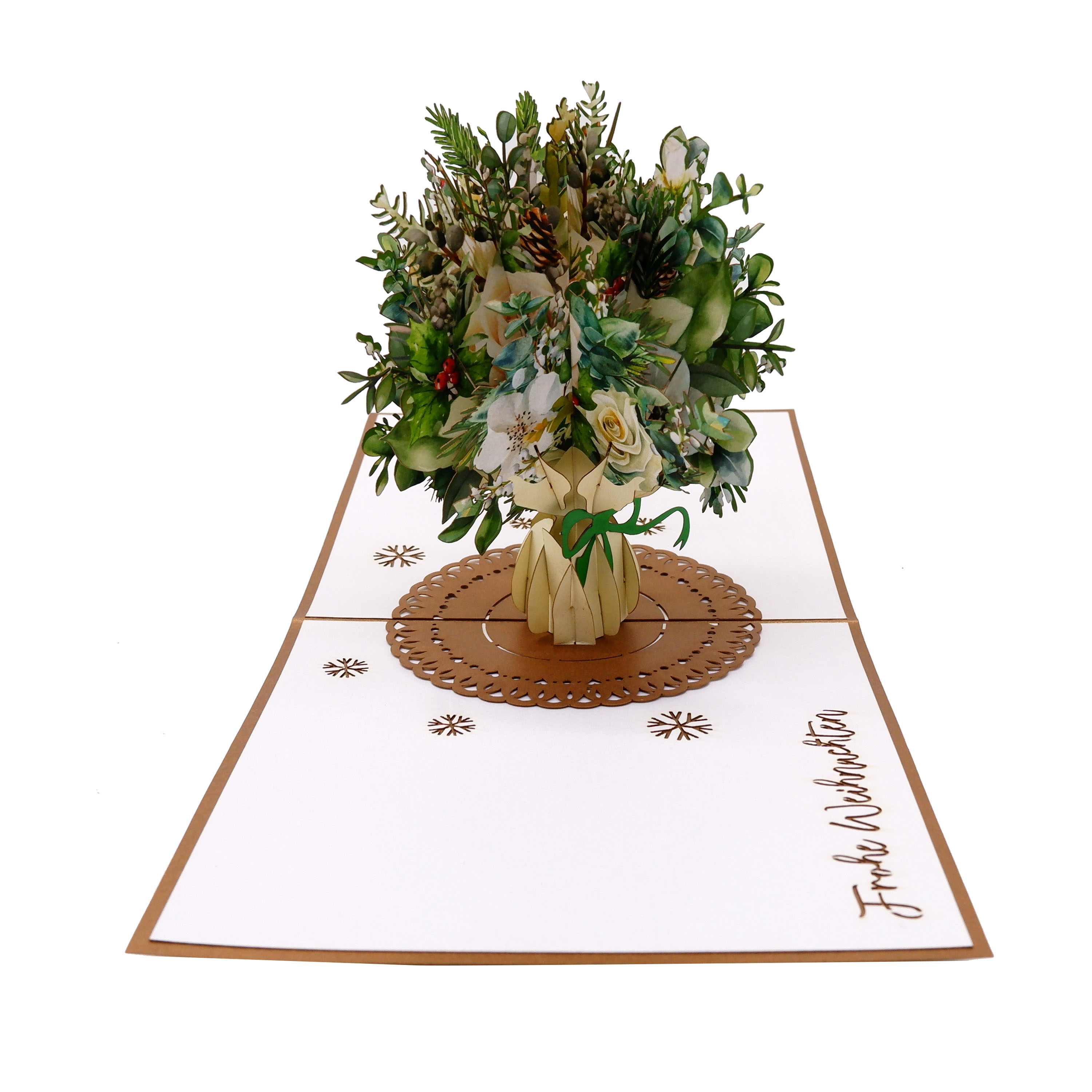 Christmas Flower Bouquet Pop-Up Card