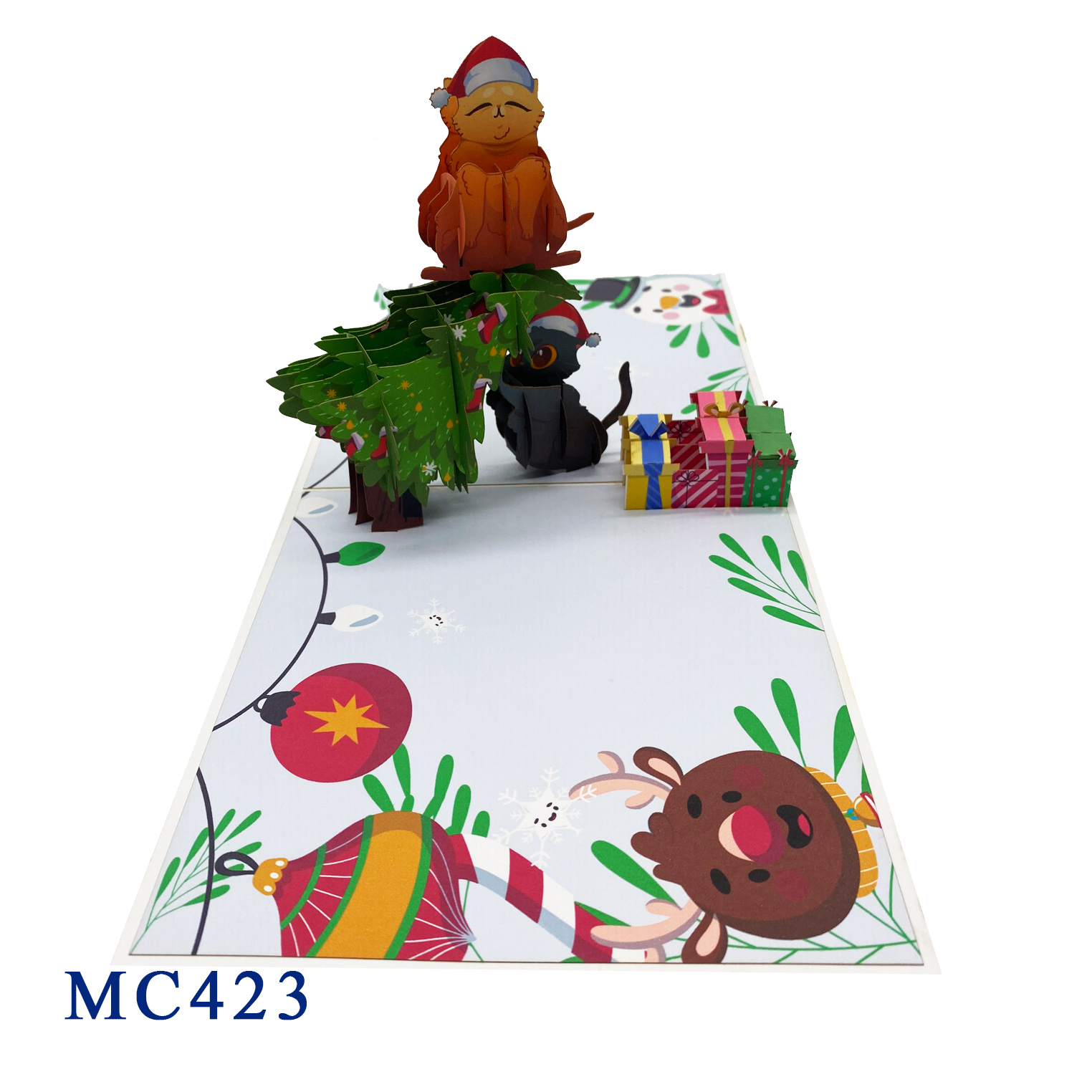 Meowy Christmas Cats Pop Up Card