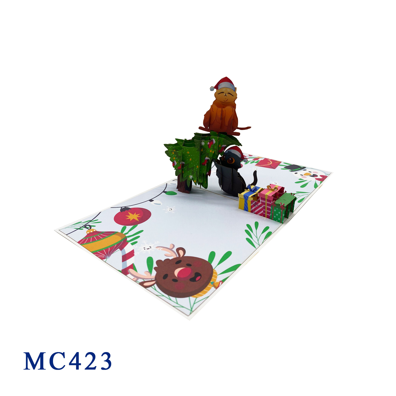 Meowy Christmas Cats Pop Up Card