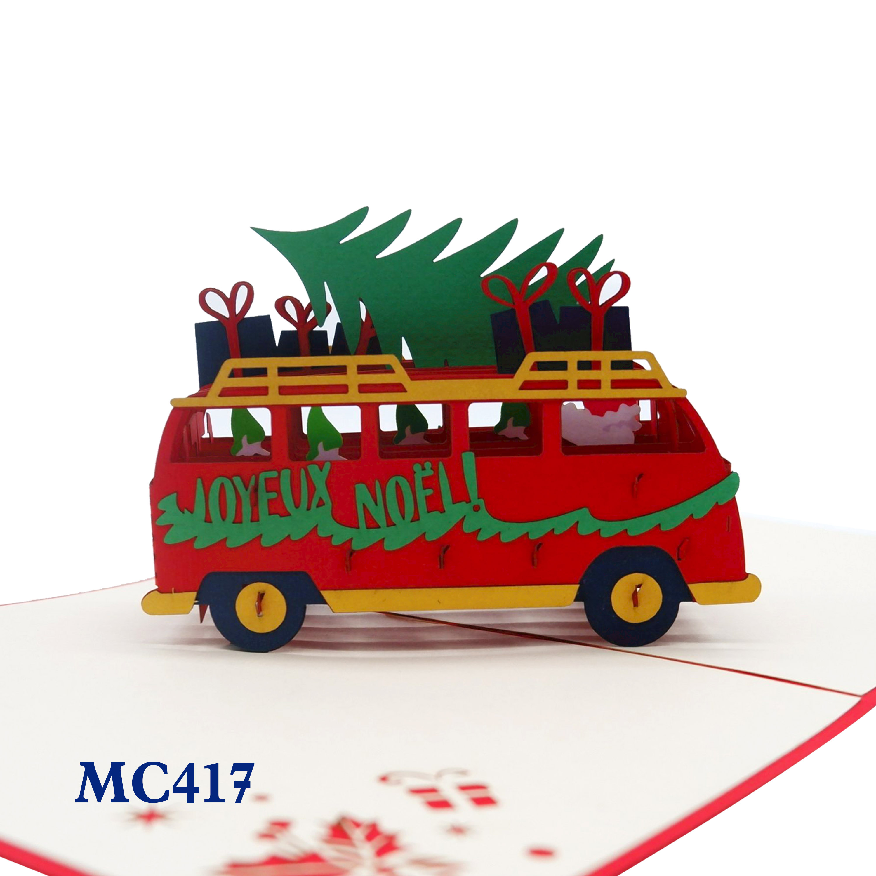 Merry Christmas Bus Pop Up Card
