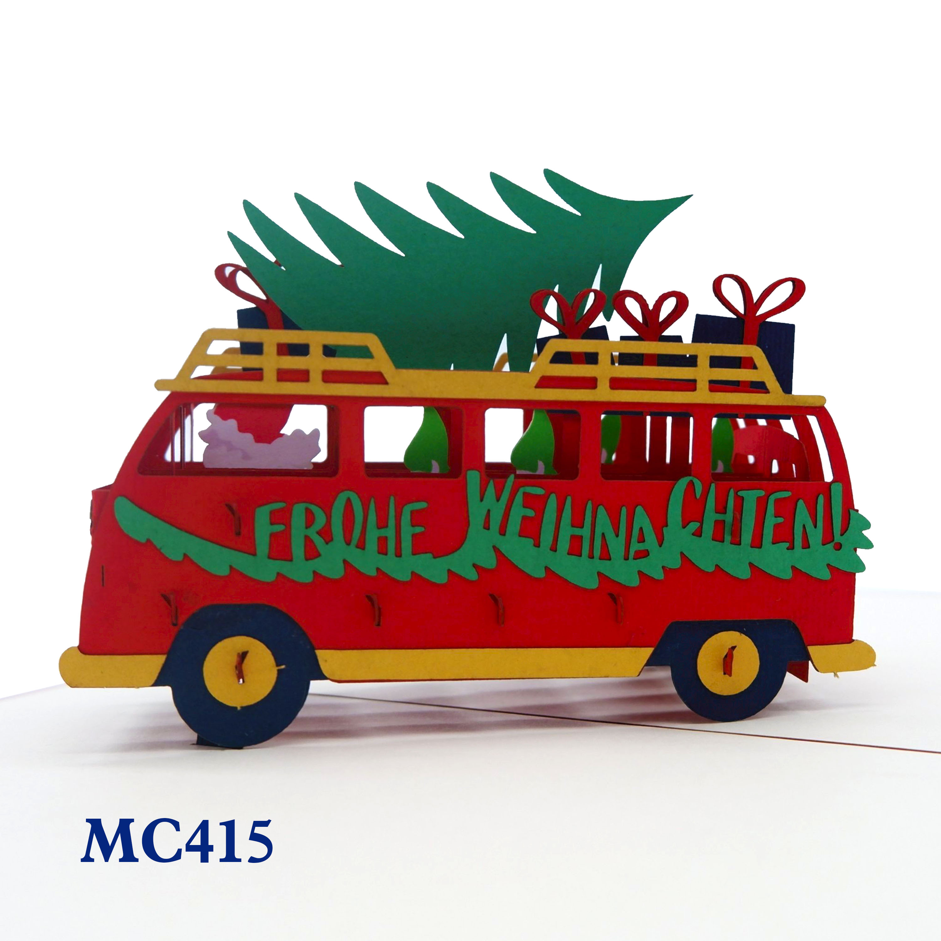 Merry Christmas Bus Pop Up Card