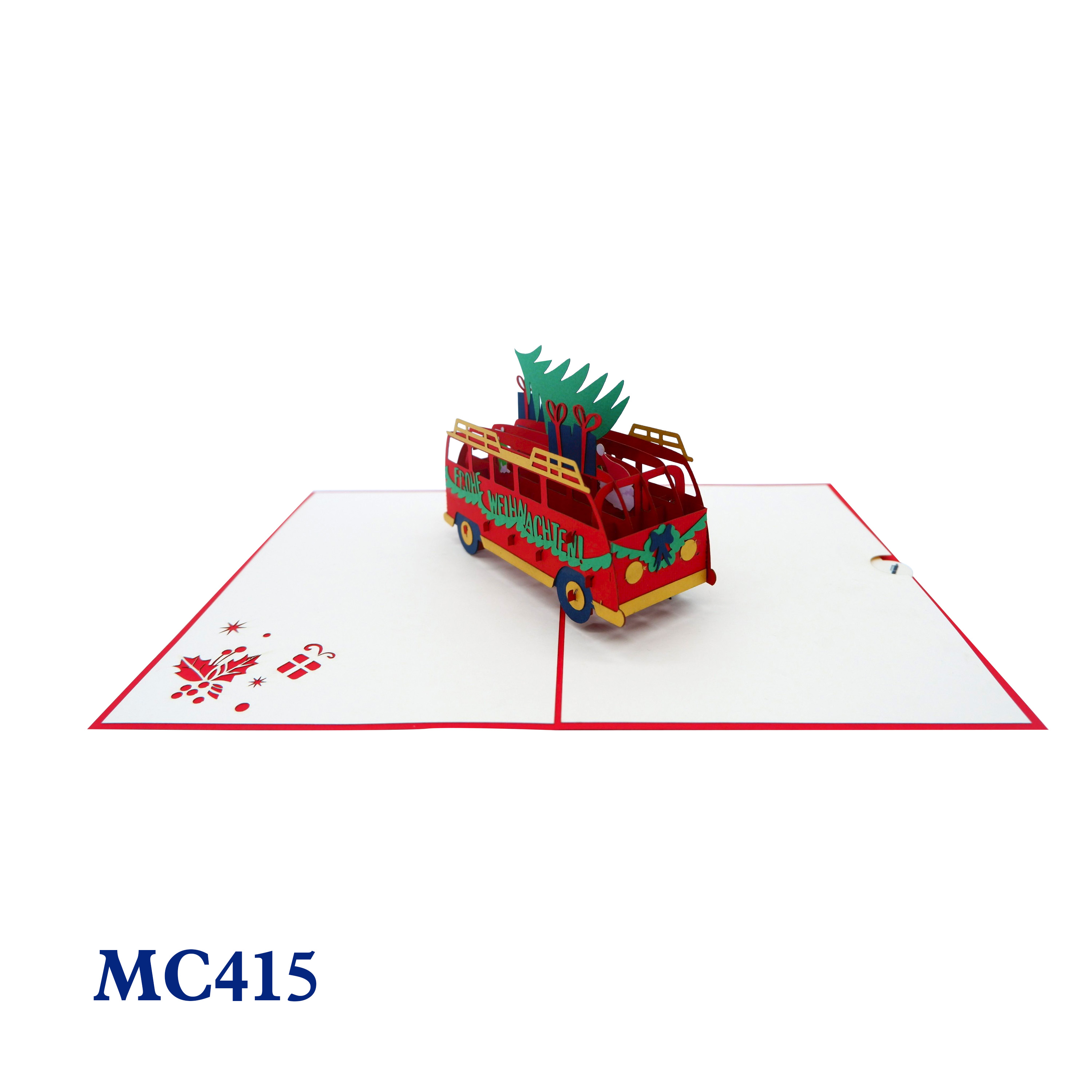Merry Christmas Bus Pop Up Card
