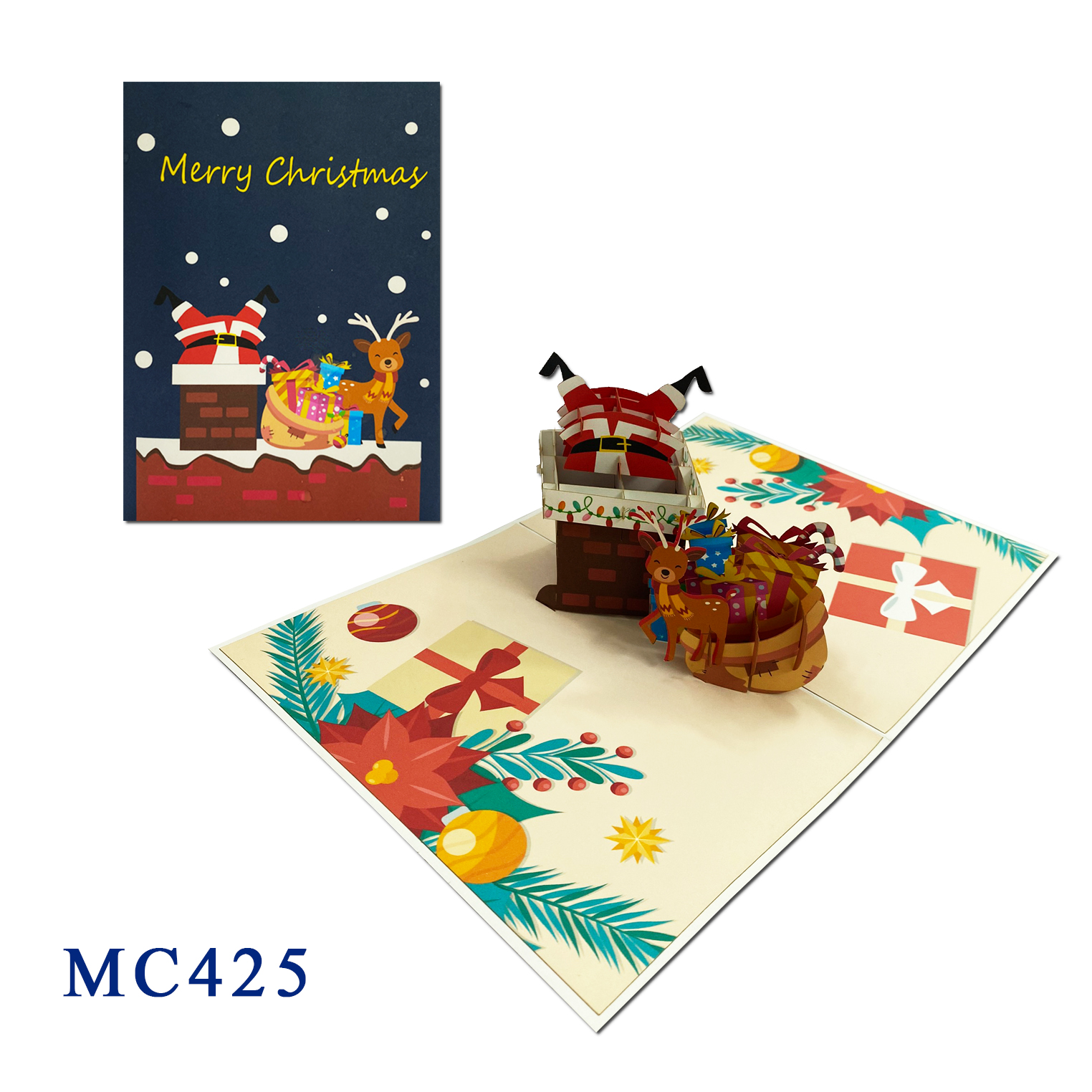Merry Christmas Santa Claus Pop Up Card
