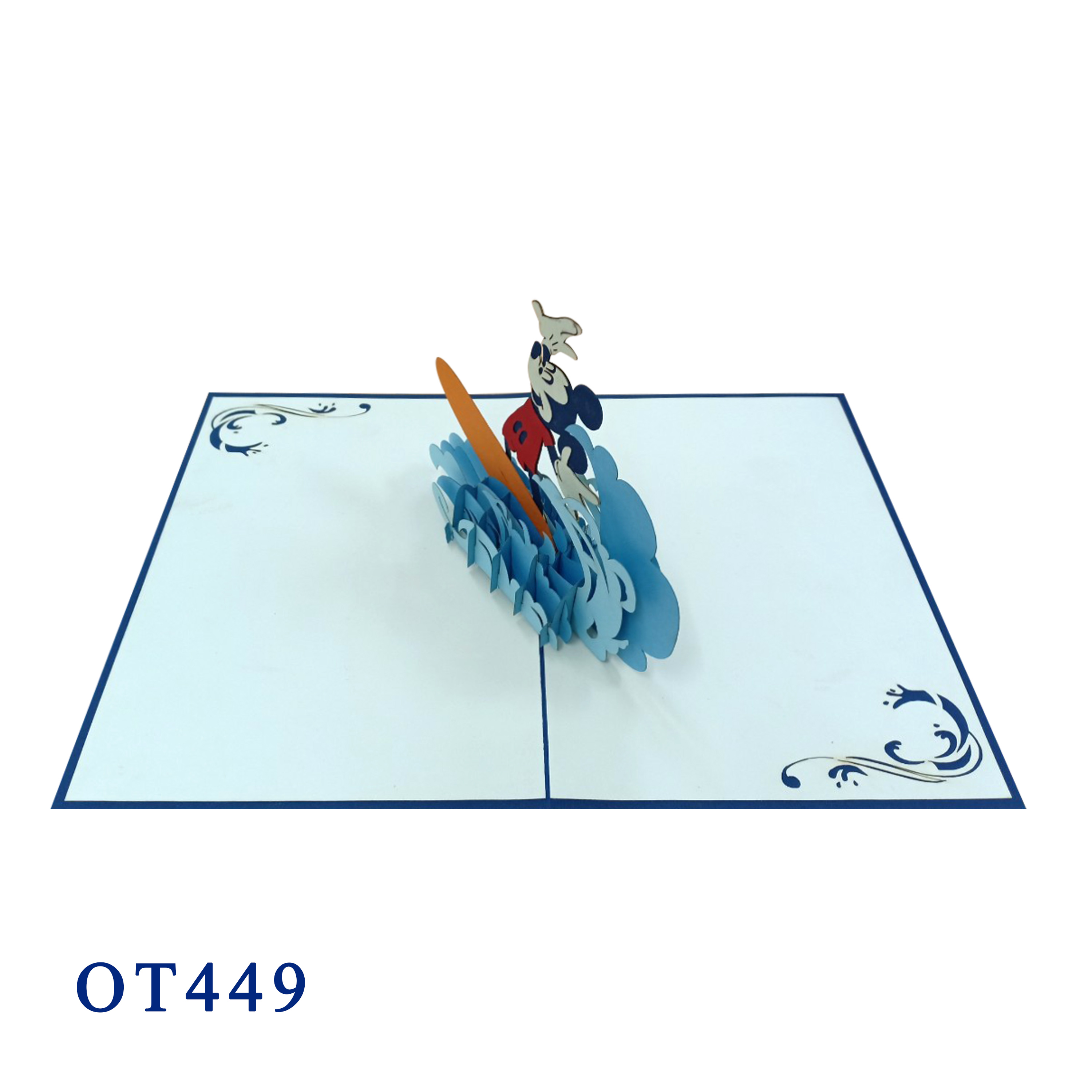 Mickey Surfing Pop Up Card