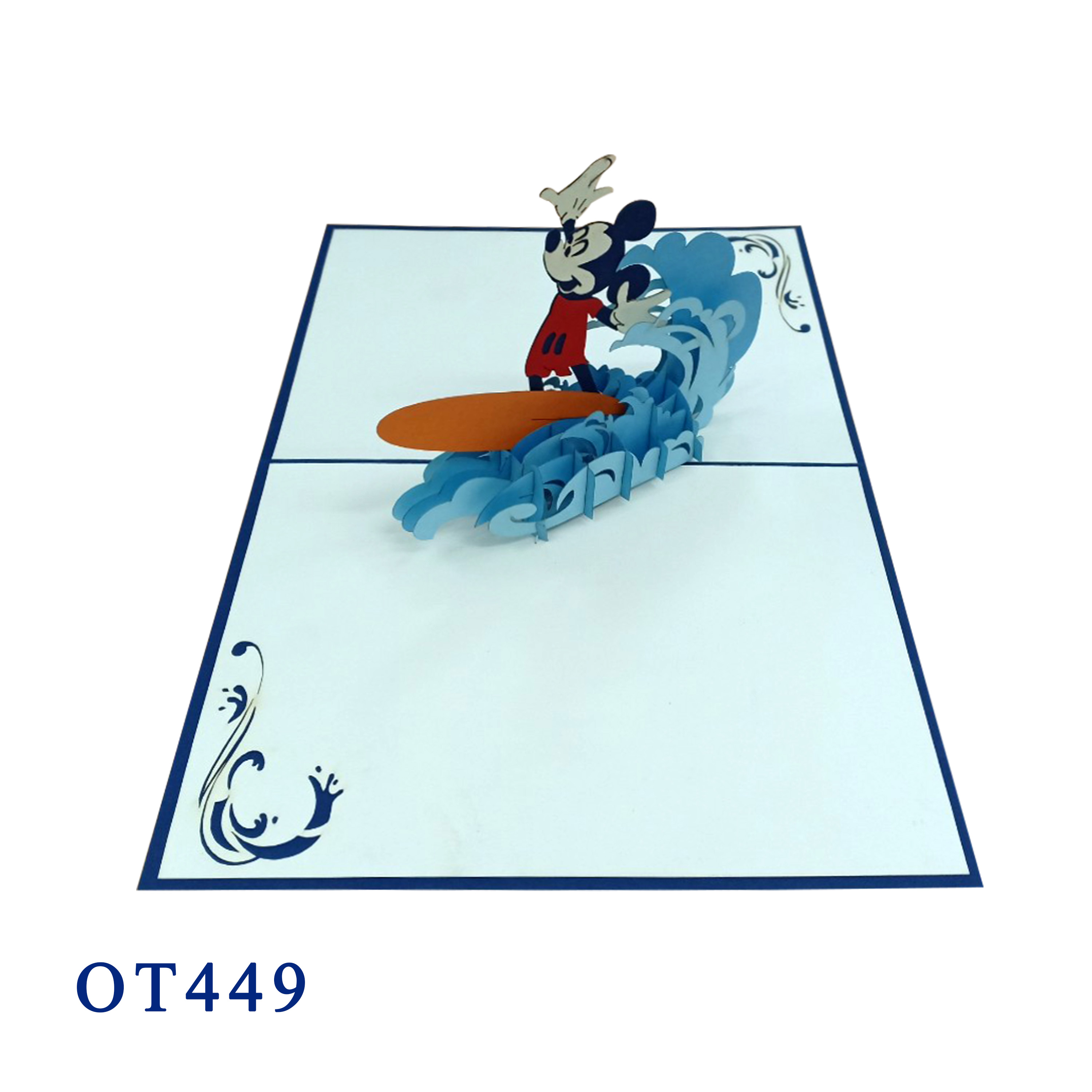 Mickey Surfing Pop Up Card