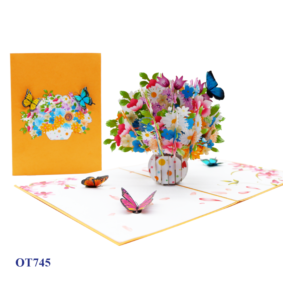 Wildflowers Floral Vase Pop Up Card