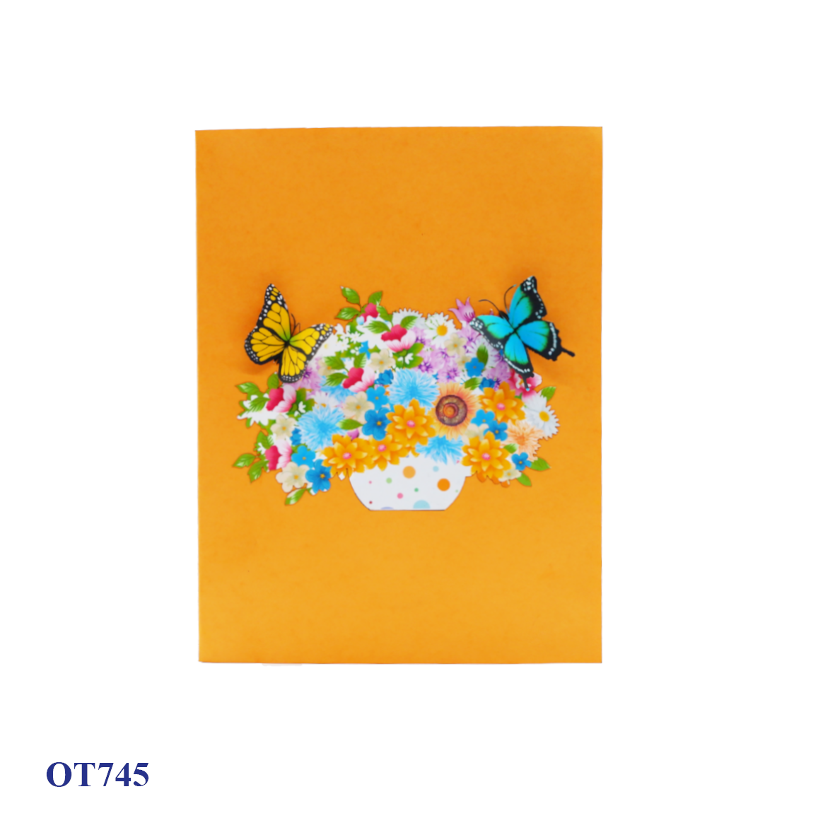 Wildflowers Floral Vase Pop Up Card