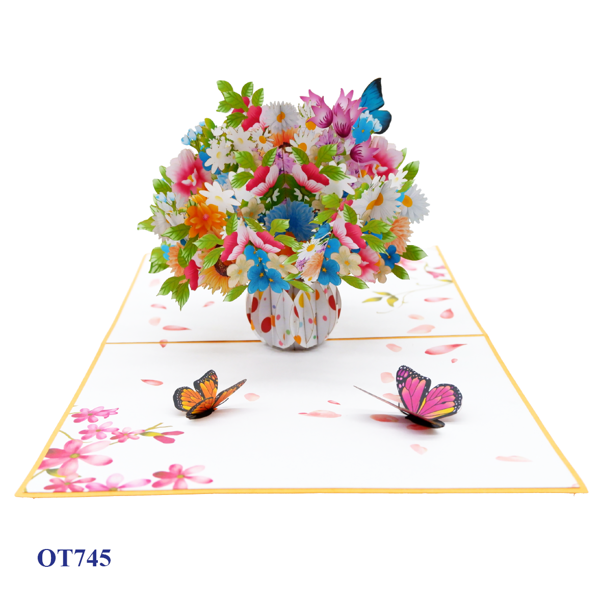 Wildflowers Floral Vase Pop Up Card