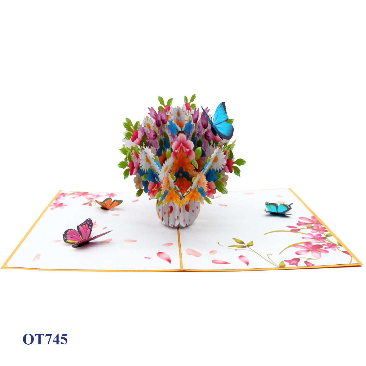 Wildflowers Floral Vase Pop Up Card