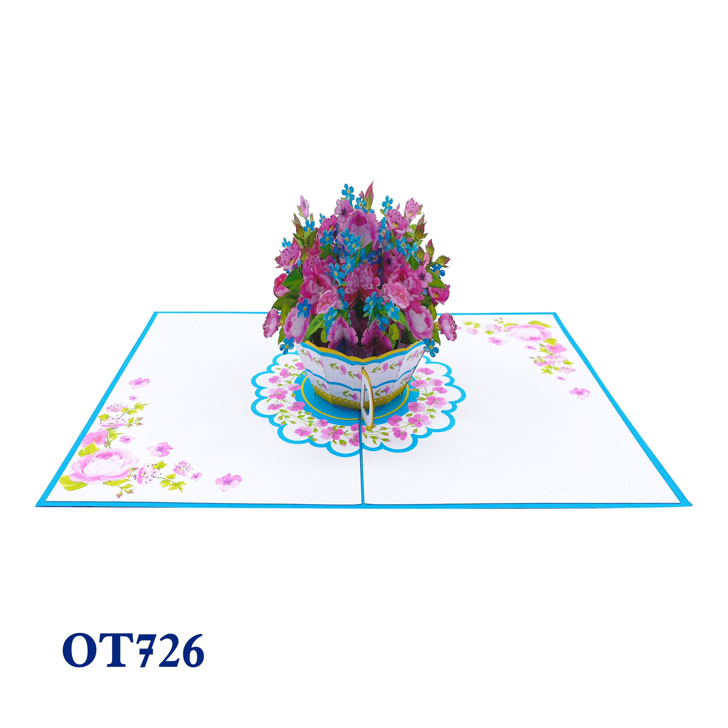 Mixed Flowers Cup Pop Up Card