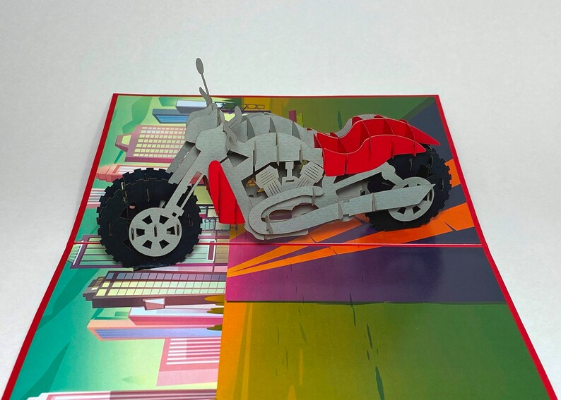 3D Motorcycle Pop Up Card