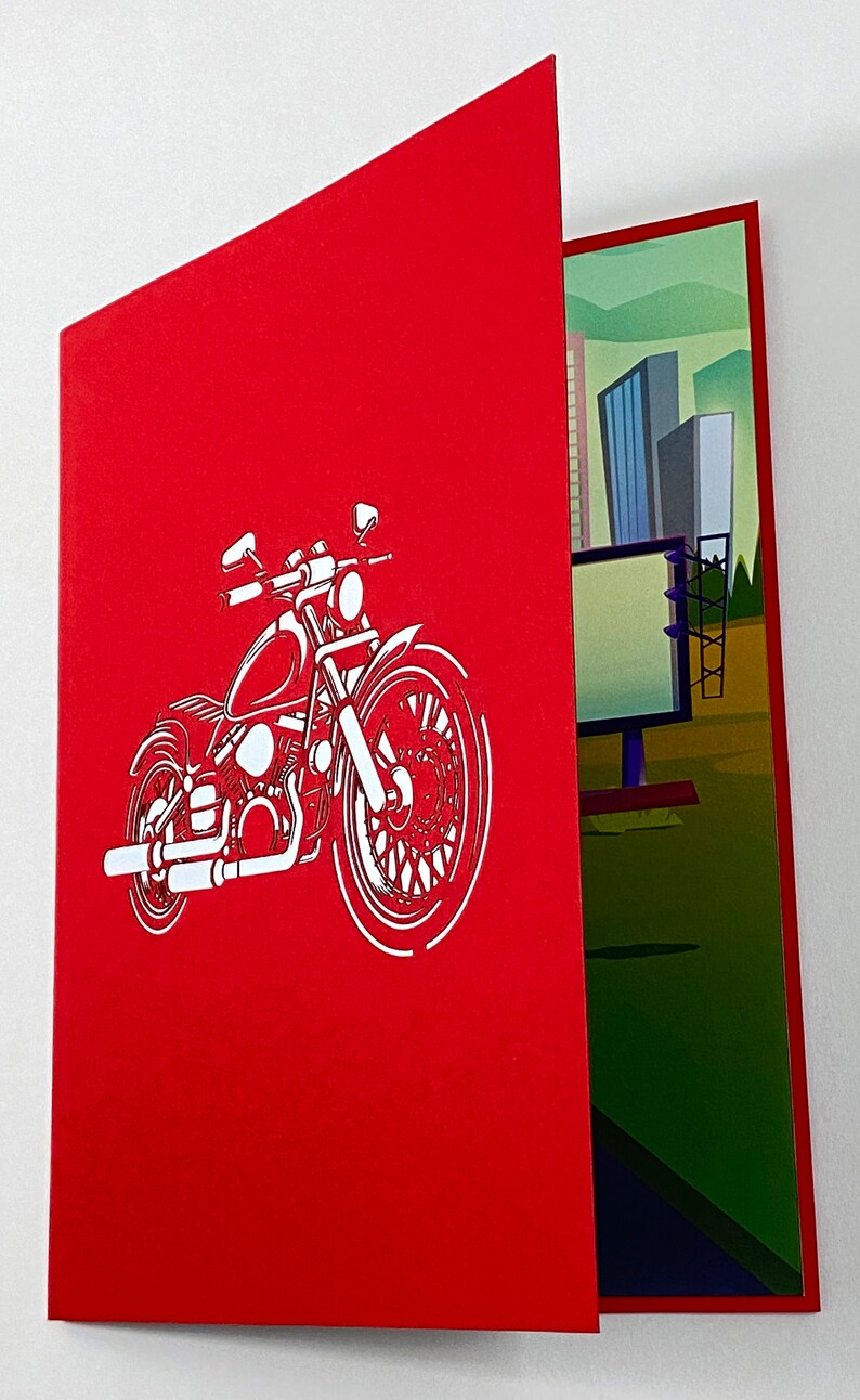 3D Motorcycle Pop Up Card