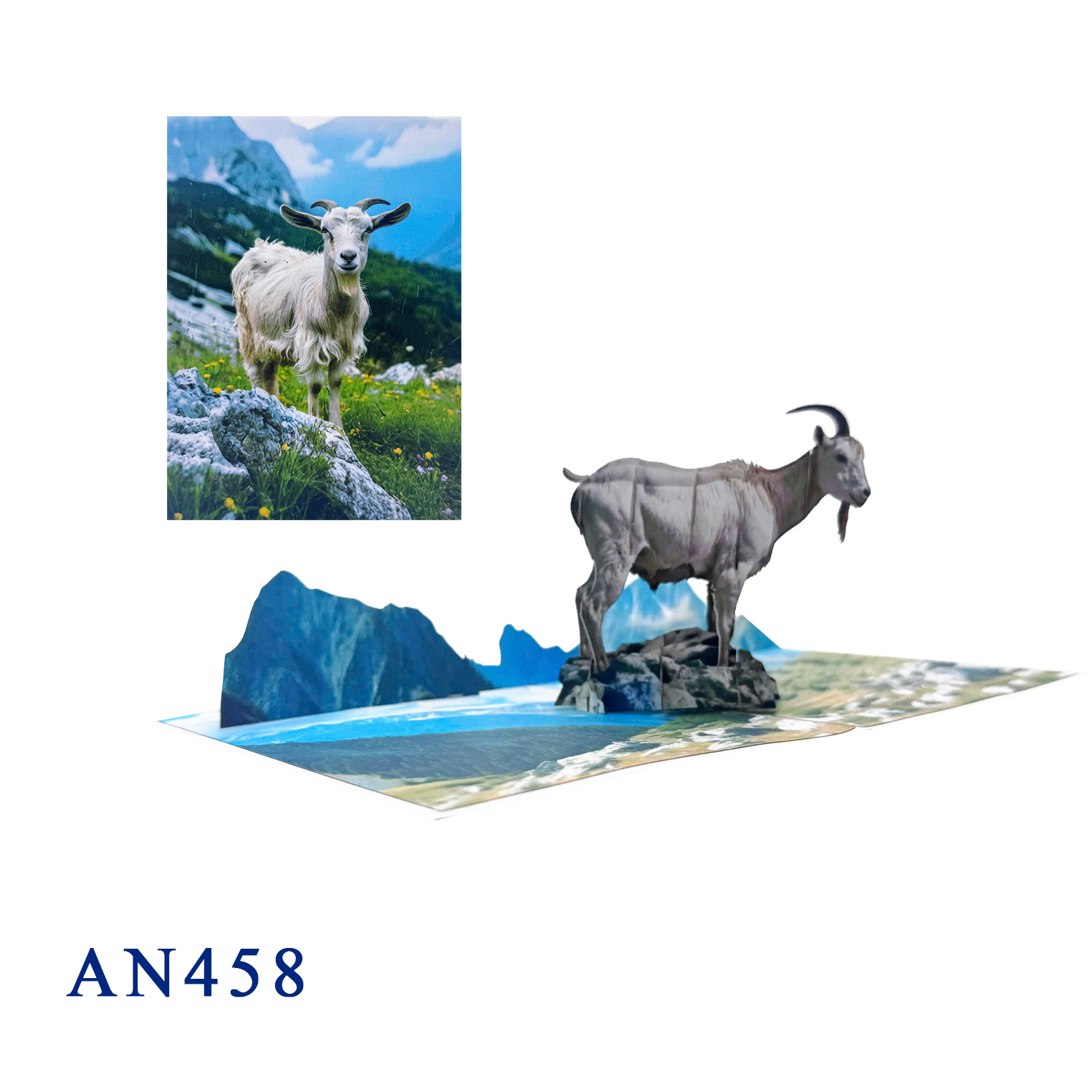 Mountain Goat 3D Pop-up Card