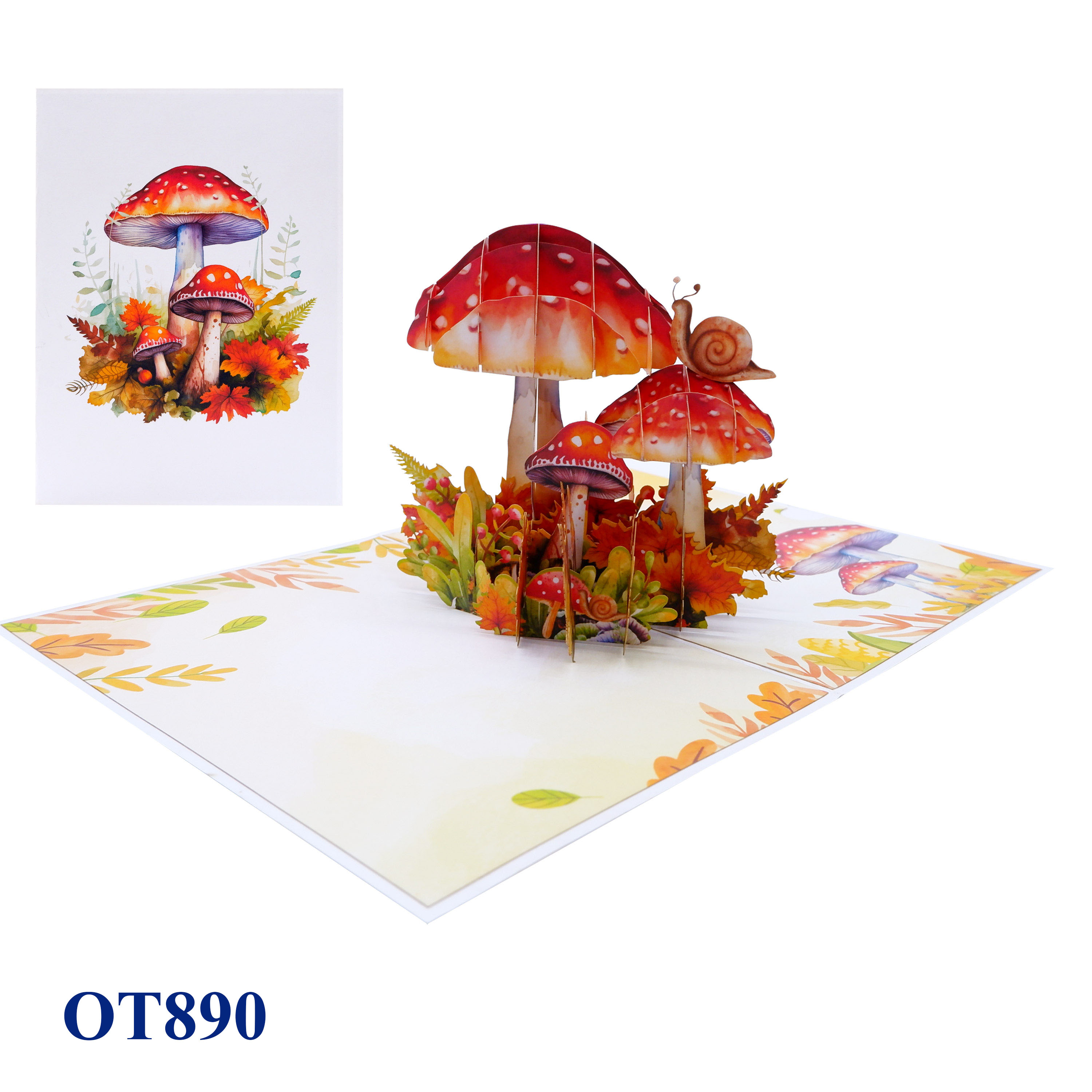 Mushroom & Snail Pop Up Card