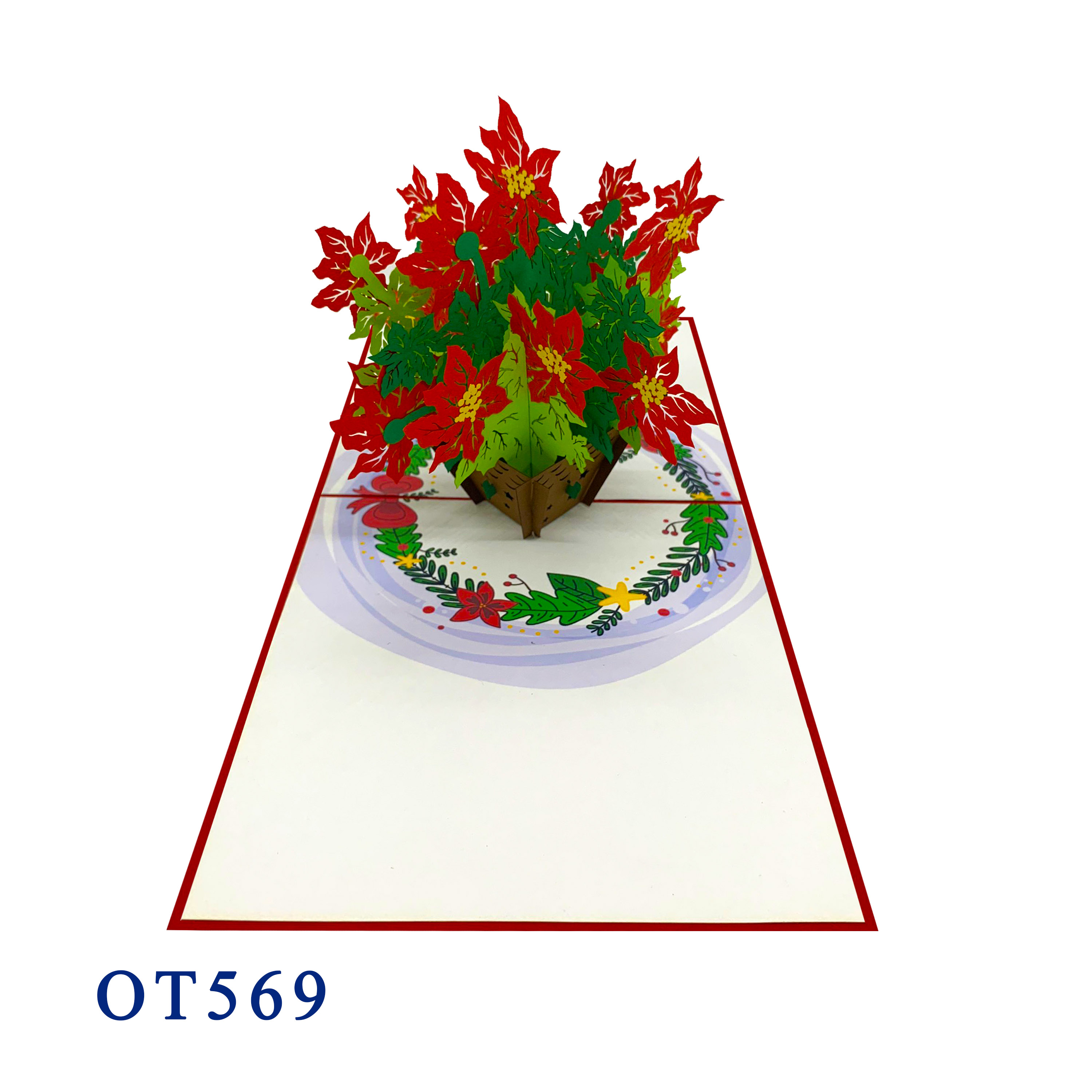 Pointsettia Flower Pop Up Card