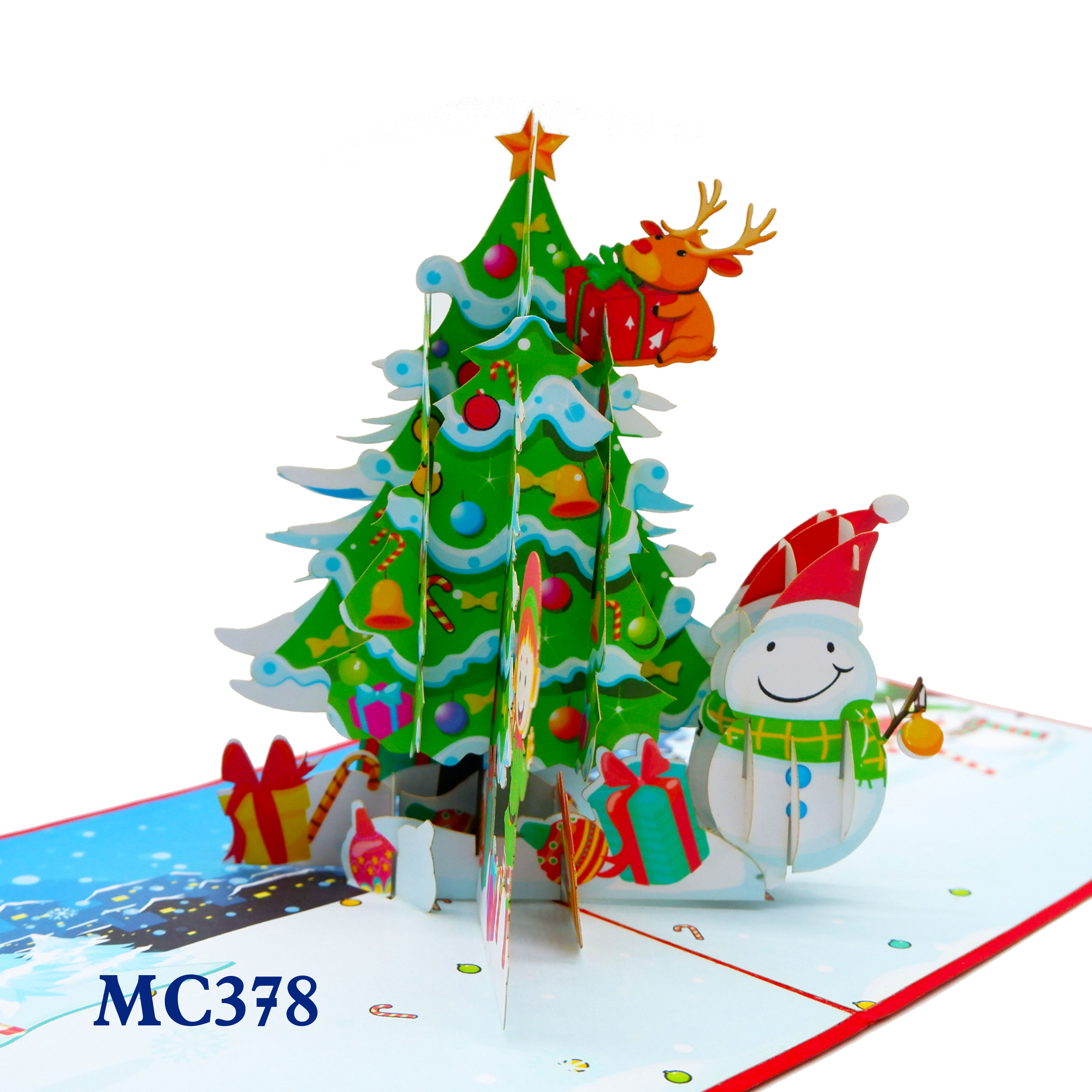 Noel Tree and Elves Pop Up Card